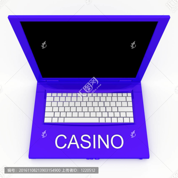 具有字賭場(chǎng)的筆記本電腦