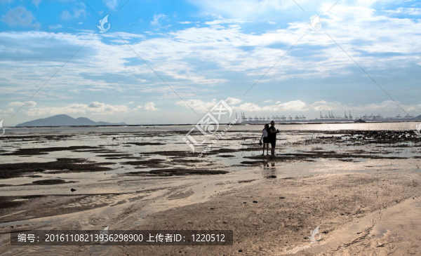香港沿海岸的黃昏日落