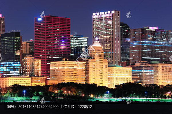 黃昏的芝加哥天際線