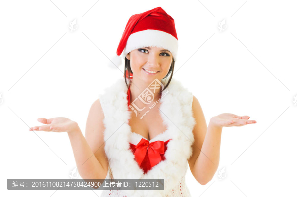 美麗的女人在圣誕嘉年華服裝