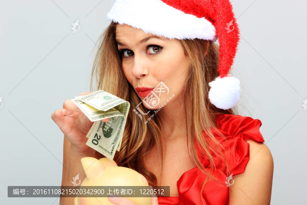 美麗的年輕快樂的圣誕女人