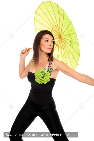 美麗的年輕女性肖像傘