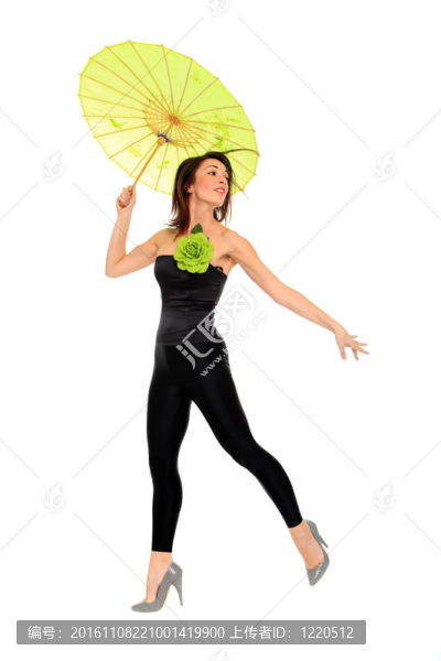 美麗的年輕女性肖像傘