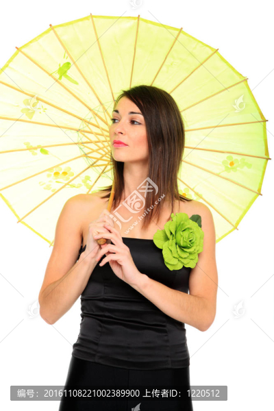 美麗的年輕女性肖像傘