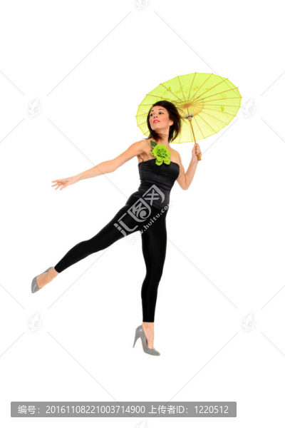 美麗的年輕女性肖像傘