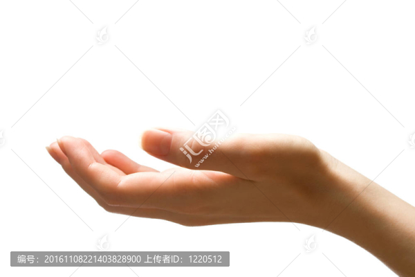 女性手上的白色背景