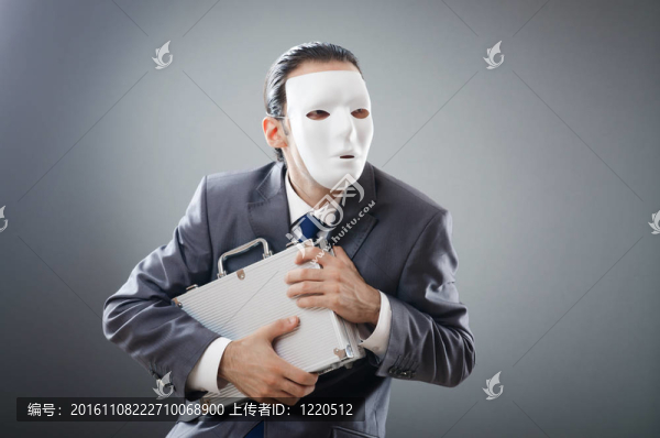 工業(yè)espionate概念與蒙面的商人