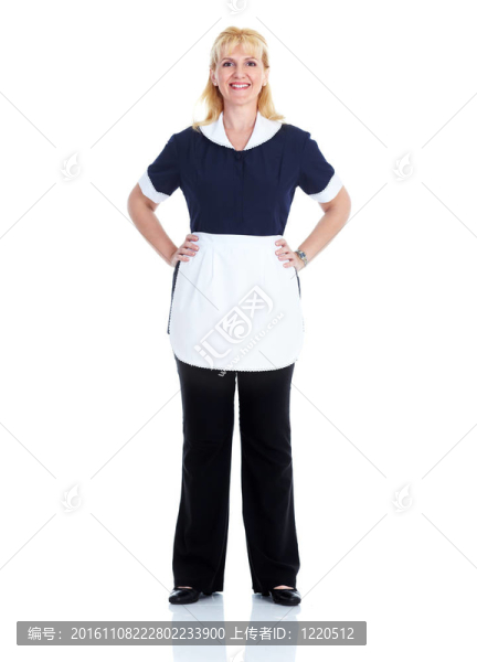 微笑女傭女人。