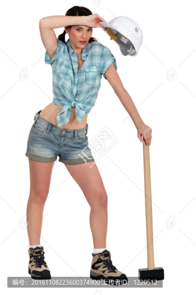 疲憊的女工人