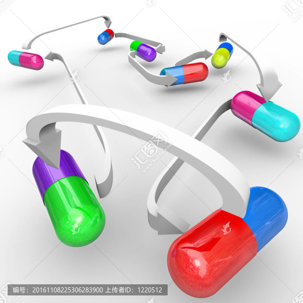 藥物-藥物相互作用膠囊和丸劑連接