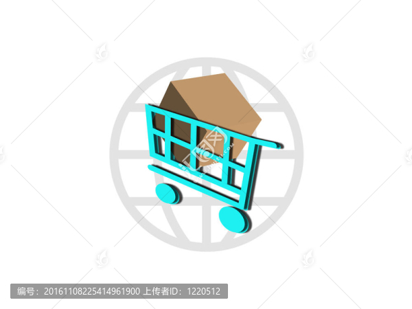 帶盒的購物車；白色