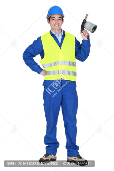 與壺在手的工人