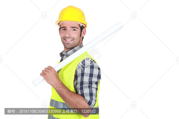 一個建筑師站側。