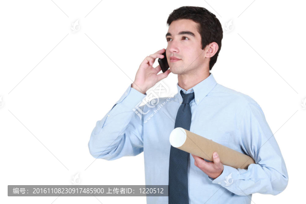 年輕建筑師打電話(huà)