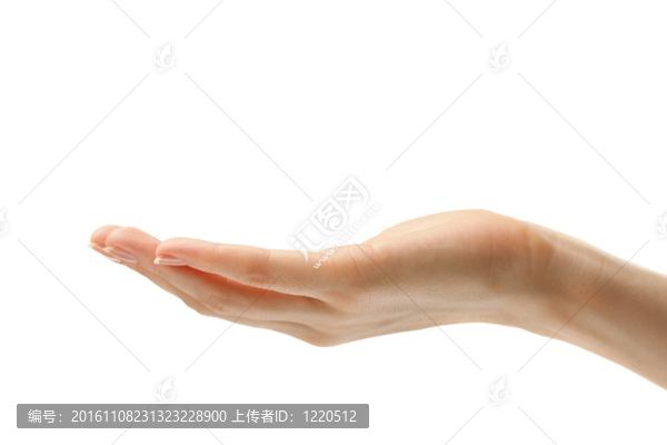 女性手上的白色背景