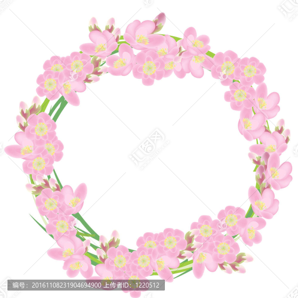由櫻桃花制成的粉紅花冠