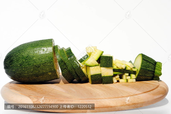 南瓜切塊方式不同；白色隔離
