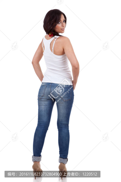 女人的畫像從后面