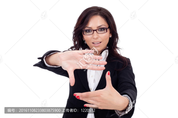 商業(yè)女性的手框架