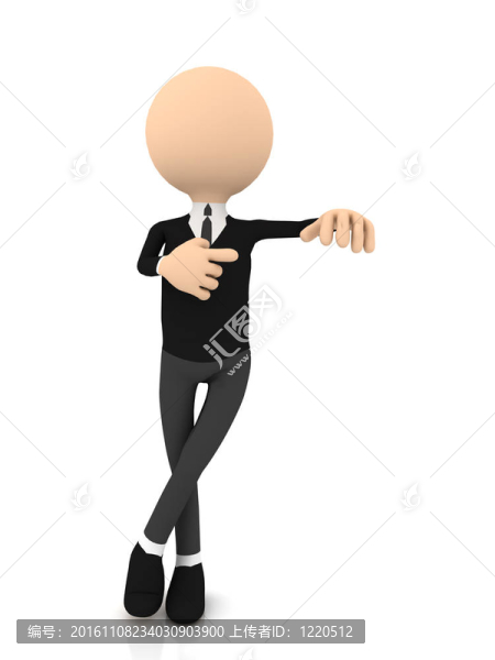 3d商人和海報上的白色