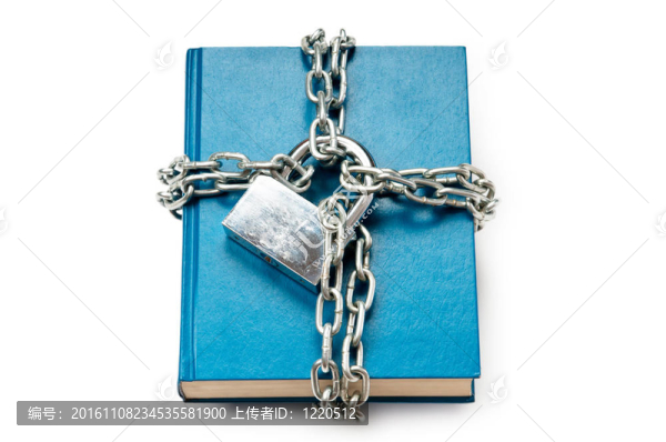 審查理念與書(shū)籍和鏈條上的白色