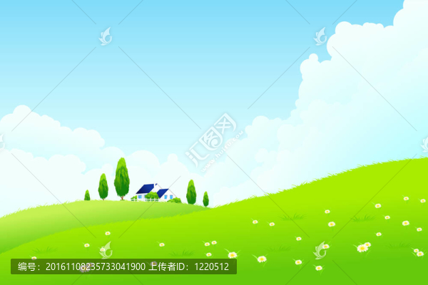 綠化景觀與樹木和房子