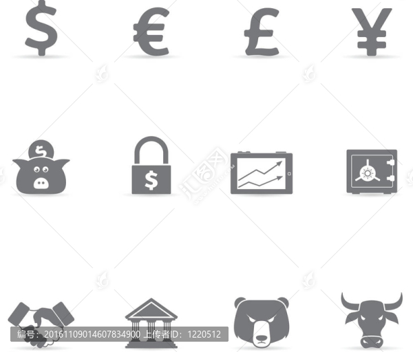 單一顏色圖標-金融