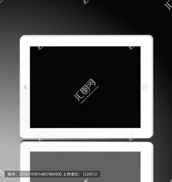 圖為關(guān)閉的白色電腦平板
