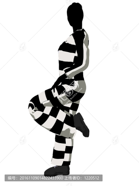 女性刑事剪影插圖
