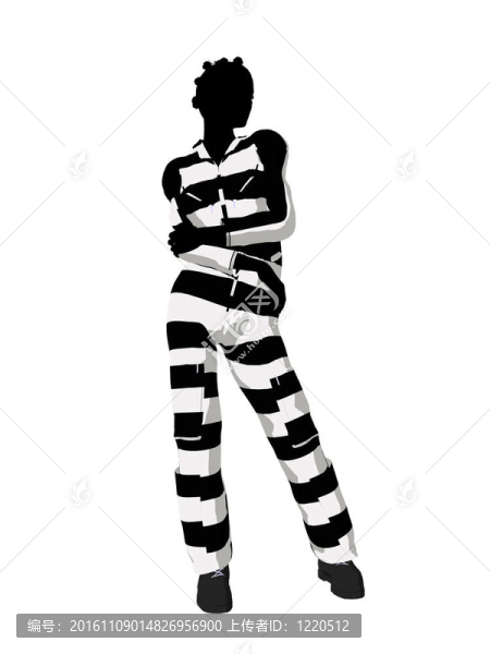 受非洲美國女性犯罪的剪影插圖