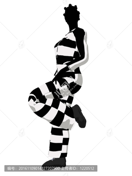 受非洲美國女性犯罪的剪影插圖