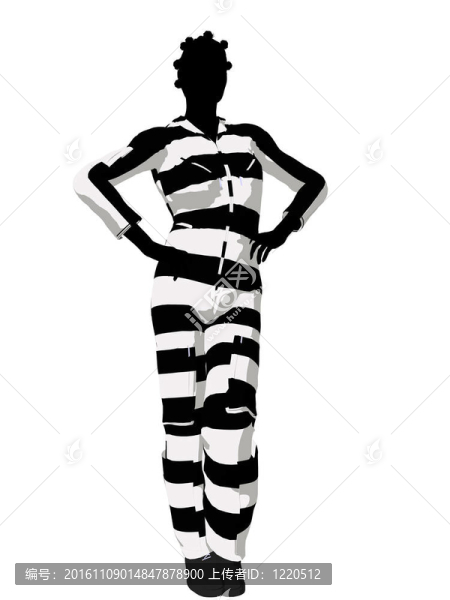 受非洲美國女性犯罪的剪影插圖