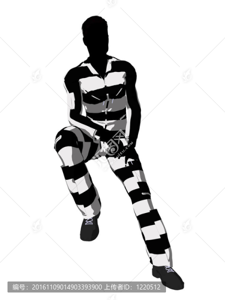 男性刑事剪影插圖