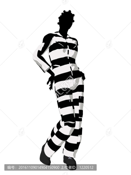 受非洲美國女性犯罪的剪影插圖