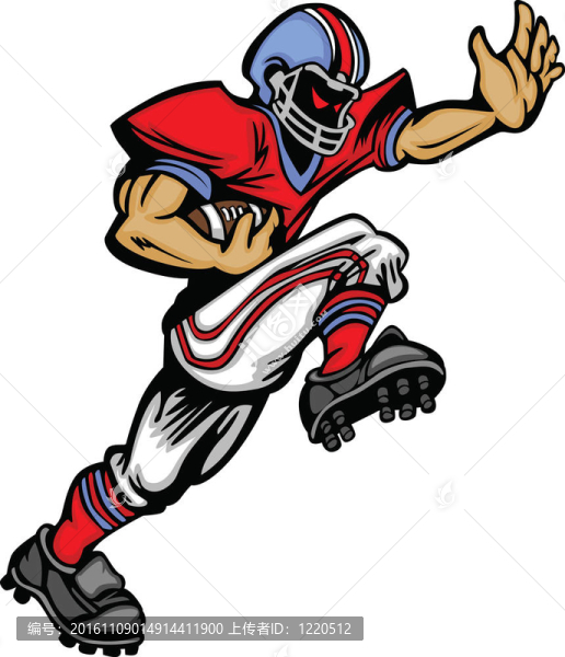 足球運(yùn)動員runningback向量