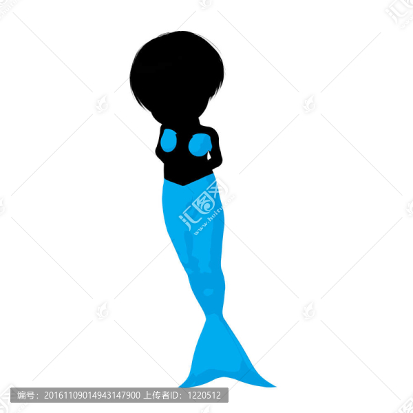小美人魚(yú)插畫(huà)剪影