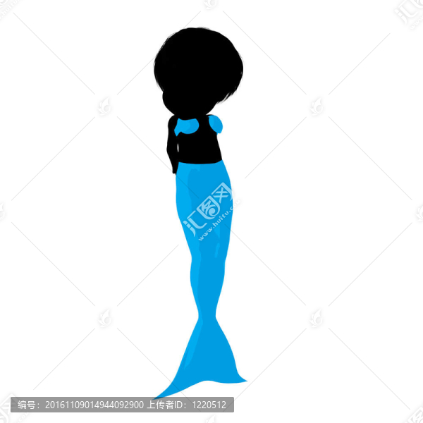 小美人魚插畫剪影