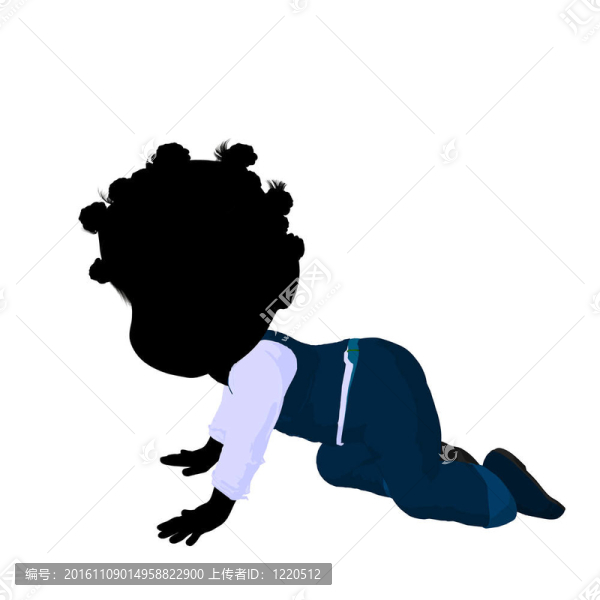 非洲裔小女孩插畫