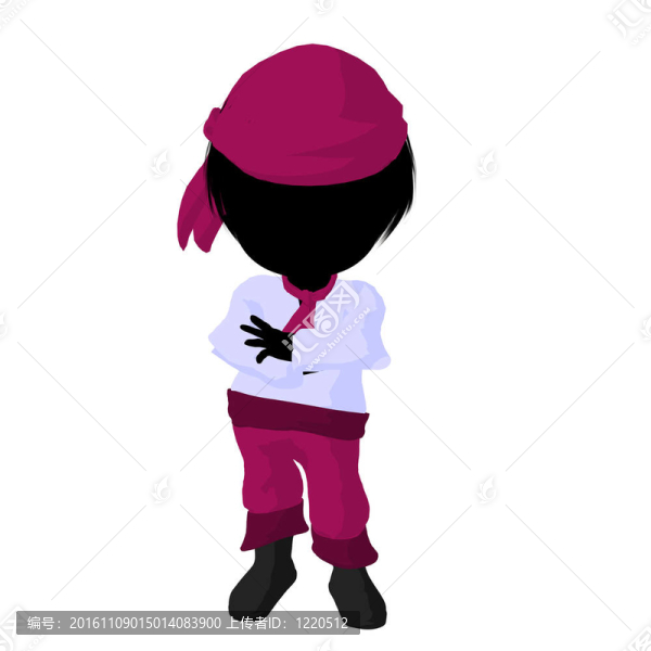 小海盜女孩剪影