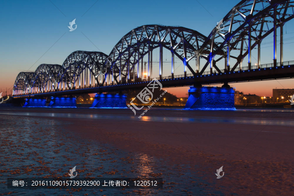 夜間鐵路橋