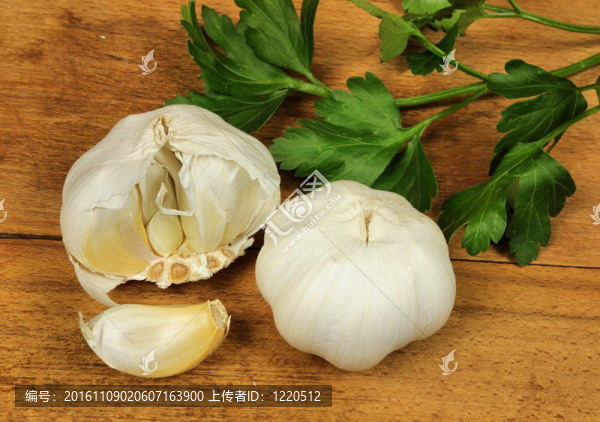 新鮮大蒜和香菜