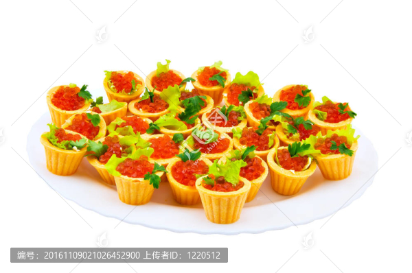 與紅魚子醬撻