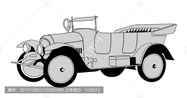 復(fù)古汽車白色背景；插圖
