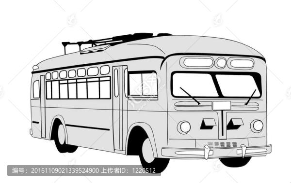 白色背景的無軌電車剪影