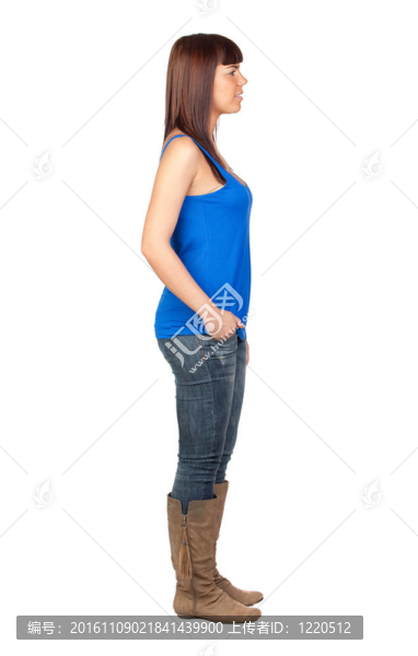 漂亮的女孩和牛仔褲