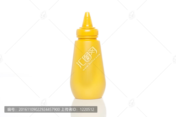 一瓶黃色的芥末瓶