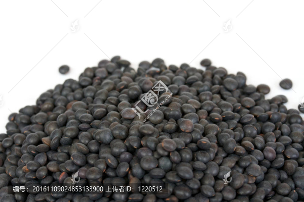 黑扁豆堆白色隔離
