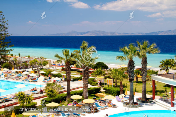 豪華別墅游泳池；Rhodes,Greece