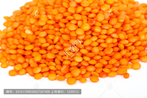 原紅扁豆堆孤立在白色背景