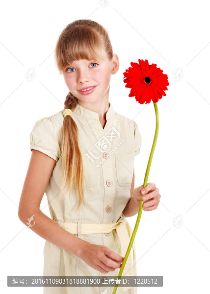 給孩子花。